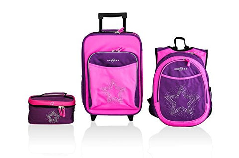 Obersee Little Kids Luggage Set, Bling Rhinestone Star