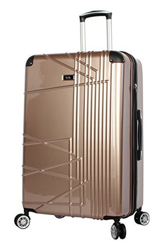 Nicole Miller Trixy Expandable Hardside 24'' Upright Luggage Spinner (24in, Rose Gold)