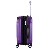 GHP Purple 14"Wx10"Thickx20"H 4-Wheel Spinner Lightweight Expandable Trolley Suitcase