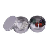 Healthcom 5-Ounce 12 Pack Screw Top Round Steel Tin Cans Aluminum Metal Tin Flat Storage Container for DIY Beauty,Cosmetics,Accessories,Candle Travel Tins or Storage Survival Kit