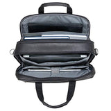 Kenneth Cole Reaction Resolute Men's Briefcase Full-Grain Colombian Leather 16" Laptop Portfolio Messenger Bag, Midnight Black, One Size