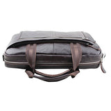 ABage Men's Leather Briefcase Shoulder Business Laptop Messenger Bags Tote Coffee