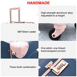 NZBZ Luxury Vintage Trunk Luggage Sets 2 Piece Cute Trolley Retro Suitcase for Women with 12 inch Cosmetic Train Case (Blue Fairy Tale, 24"+12")