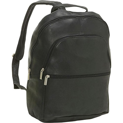 Ledonne Ld-4011-Black Leather Computer Backpack