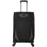 Kenneth Cole Reaction Going Places 24" 600d Polyester Expandable 4-Wheel Spinner Checked Luggage, Black