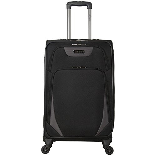 Kenneth Cole Reaction Going Places 24" 600d Polyester Expandable 4-Wheel Spinner Checked Luggage, Black