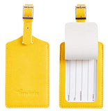 Travelambo Leather Luggage Bag Tags ( Energetic Yellow)