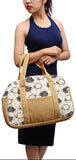 Women'S Black White Sheep Pattern Printed Canvas Duffel Travel Bags Was_19