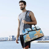Gym Bag Sea Star Shell Beach Colorful Duffle Bag Large Sport Travel Bags for Men Women