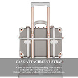 COTRUNKAGE Pu Spinner Suitcase Grey 2 Piece Vintage Trunk Luggage Set with TSA Lock (13" & 20", Light grey)