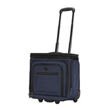 Travelers Club Luggage 16" Top Expandable Rolling Underseater W/USB Port, Blue Suitcase, Carry-On, Navy