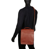 Mancini Leather Goods Colombian Messenger Style Tablet Bag (Cognac)