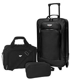 Travelers Club Euro II 3-Piece Softside Luggage Set, black