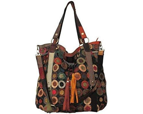 AmeriLeather Multi-Colored Lloyd Leather Tote (Rainbow)