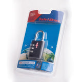 Safe Skies 3 Dial Tsa-Recognized Lock With Luggage Tag, Midnight Black, One Size