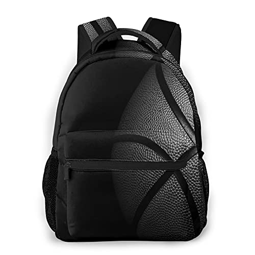 Multi leisure backpack,Single Black Basketball On, travel sports School bag for adult youth College Students