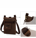AUGUR Canvas Unisex Fashionable Universal Leisure Cross Body Single Shoulder Bag (Coffee)