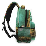 Multi leisure backpack,Fantasy Forest Fairy Tale Mushroom Jungle Gre, travel sports School bag for adult youth College Students