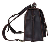 Polare 16'' Full Grain Leather Briefcase Messenger Bag Laptop Satchel For Men