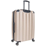 Kenneth Cole Reaction Wave Rush 28" Lightweight Hardside PET 8-Wheel Spinner Expandable Checked Suitcase, Champagne