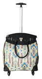 Trendy Flyer Computer/Laptop Rolling Bag 4 Wheel Case Paisley Blue
