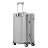 All Aluminum Hard Shell Luggage Hardside Suitcase With Spinner Wheels By Sindermore (Carbon Fiber Silver, 29 inch)
