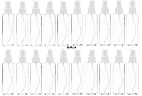 20 pack 60ml 2OZ Extra Fine Mist Mini Spray Bottles with Atomizer Pumps- for Essential Oils Travel Perfume Bulk Portable Makeup PP/PET Refillable Plastic