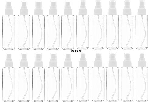 20 pack 60ml 2OZ Extra Fine Mist Mini Spray Bottles with Atomizer Pumps- for Essential Oils Travel Perfume Bulk Portable Makeup PP/PET Refillable Plastic