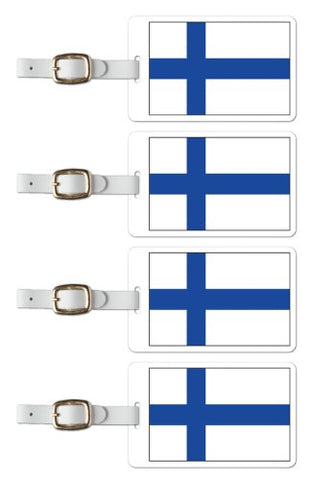 Tag Crazy Finland Premium Luggage Tags Set Of Four, Blue, One Size