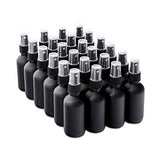7 Colors Available - The Bottle Depot Bulk 24 Pack 2 oz Black Glass Bottles With Spray; Wholesale Quantity for Essential Oils, Serums with Pretty Frosted Finish to Protect and Preserve Quality