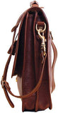 Floto Leather Briefcase Messenger Bag in Brown Italian Calfskin