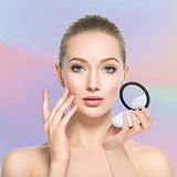 Empty Face Powder Compact with Puff-C.RAN Fire 0.17 oz Portable Powder Puff and Container , Travel Powder Container with Mirror and Elasticated Net Sifter (2pcs,black)