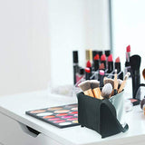 Makeup Brush Organzier Bag,High Capacity Portable Stand-Up Makeup Brush Holder,Professional Artist Makeup Brush Sets Case Waterproof Dust-proof Makeup Brush Cup
