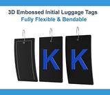 Luggage Tag Initial Bag Tag - Fully Bendable Tag W/ Stainless Steel Loop