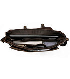 Zlyc Men Vintage Handmade Leather Messenger Bag Shoulder Briefcase Fit 14 Inch Laptop, Dark