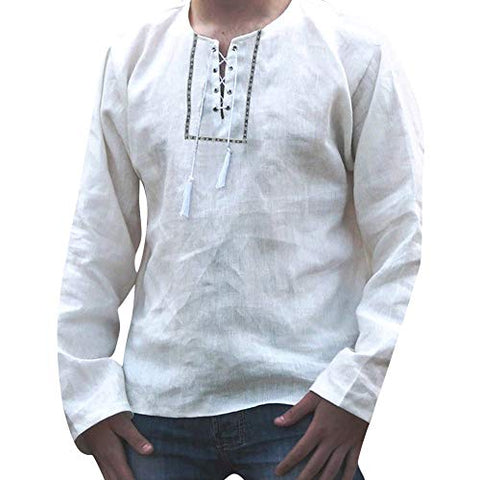 Clearance Sale for Men Coat.AIMTOPPY Men's Casual Long-Sleeved Solid Color Round Neck National Wind