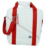 Sailor Bags Soft Cooler Bag With Red Straps (24 Pack), One Size, White/Red