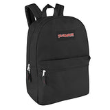Classic Traditional Solid Backpacks with Adjustable Padded Shoulder Straps (Black)