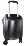 Boardingblue New Airlines Personal Item Under Seat Spinner Hard Luggage (Black) Plus Luggage Cover