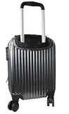 Boardingblue New Airlines Personal Item Under Seat Spinner Hard Luggage (Black) Plus Luggage Cover