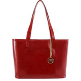 McKlein USA [Personalized Initials Embossing] Womens ALYSONLeather Shoulder Tote Bag in Red