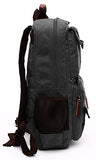 Berchirly Men's Vintage Canvas School Backpack Laptop Bookbag Black