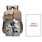ABage Men's 15.6" Laptop Backpack College Book Bag Travel Daypack Canvas Rucksack, Khaki