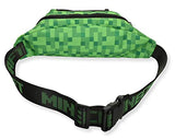 Boys Minecraft Fanny Pack Bag -Black and Green Minecraft Creeper Face Fanny Pack Bag, Adjustable - (Unisex, Black Green)