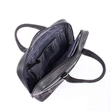 Bugatti Sartoria Zipper Large Leather Briefcase, Top Grain Leather, Black