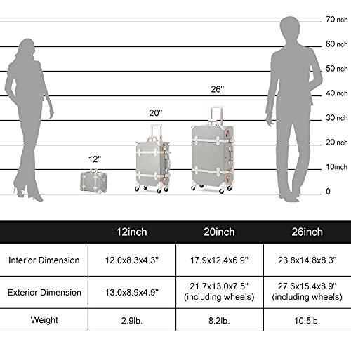 Travel Bag 26 Inch Luggage Dimensions Shop Unitravel Vintage
