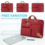 Lacdo 360° Protective Laptop Shoulder Bag Sleeve Case for 16 inch New MacBook Pro A2141 2019-2020, 15 Inch Old MacBook Pro 2016-2019, 15" Microsoft Surface Book 3 2, Dell XPS 15, Water Repellent, Red