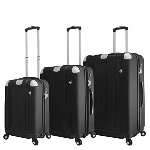Mia Toro Italy Accera Hardside Spinner Luggage 3 Piece Set, Graphite
