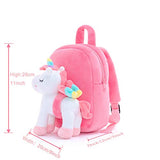 Lazada Unicorn Toddler Backpack with Stuffed Snuggle Toys White 9.5" Aged 2+