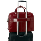 McKlein USA Berkeley 15" Leather Rolling Laptop Tote EXCLUSIVE (Red)